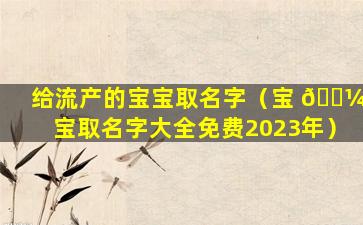 给流产的宝宝取名字（宝 🌼 宝取名字大全免费2023年）